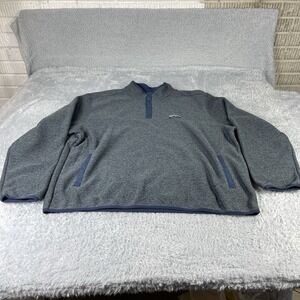 Eddie Bauer Classic Fleece Pullover 1/4 Snap Front Sweater Men's XXL Navy